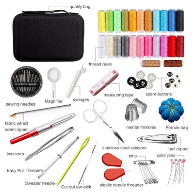 极速Portable Home Travel Sewing Kit Case Needle Thread Tape