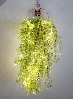 壁挂花盆吊篮挂壁小花盆挂墙玫瑰花藤垂吊墙花挂装饰仿真植物假花