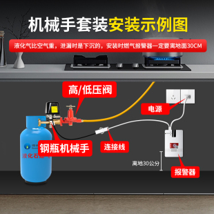 燃气报警器家用商用煤气泄漏自动切断阀厨房饭店液化气漏气断气阀