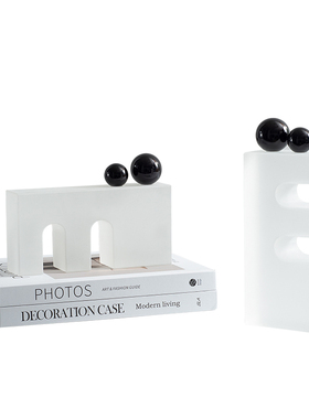 轻奢高档磨砂水晶摆件客厅电视背景柜几何装饰品酒柜书架书柜摆设