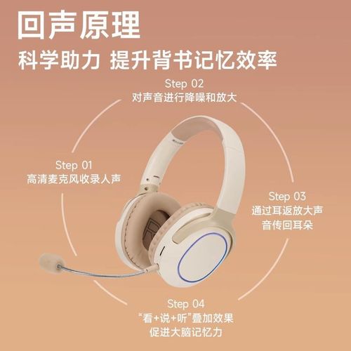 满分小学霸儿童诵读蓝牙耳返小初高耳罩耳机学生背书学习记忆神器