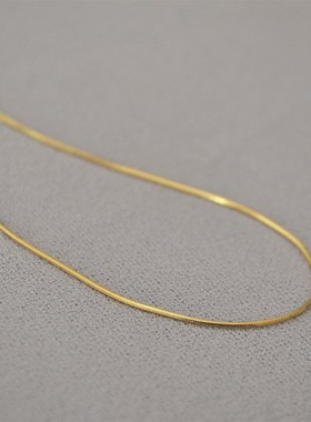 韩版八切面极细极简若有若无的闪亮金丝线短款蛇链V锁骨链颈链项