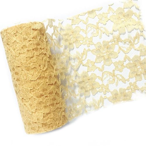 15cm*10Yards Lace Tulle Roll Wedding Decor Rose Lace Fabric