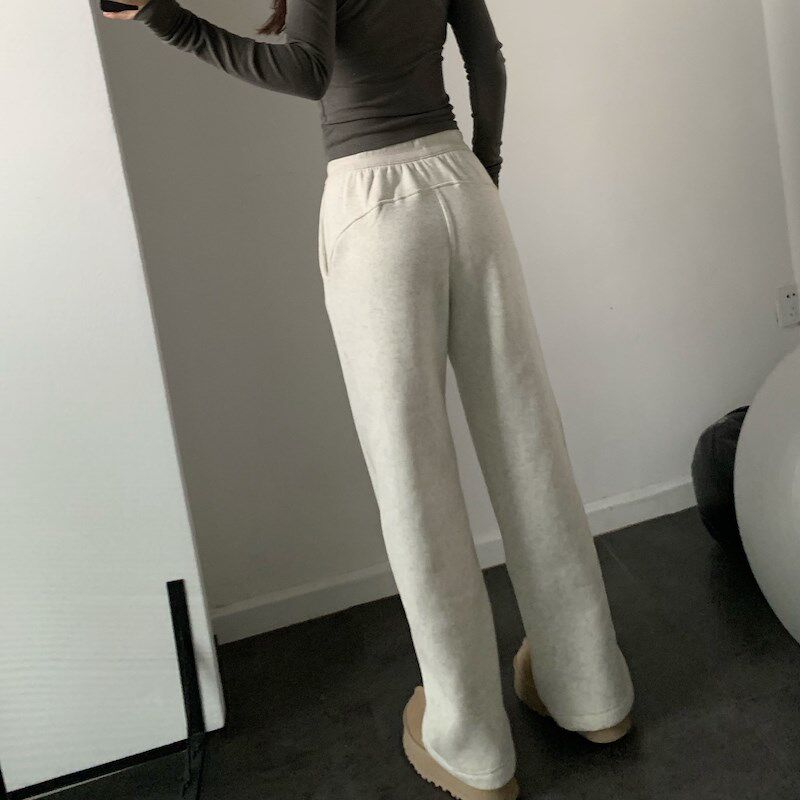 慵懒神裤 小个子版加绒阔腿裤女保暖显瘦运动跑步宽松长裤健身