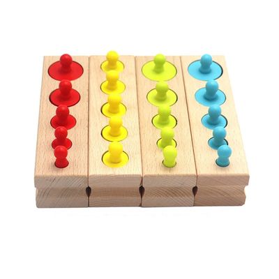 Colorful Socket Cylinder Blocks Wooden Montessori Children