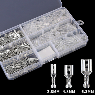 插拔式 2.8插簧组合套装 冷G压K接线端子电线连接器各5e0 4.8 i6.3