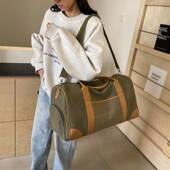 旅行包女大容量帆布轻便出差行李手提短途登机旅游健身包男收纳袋