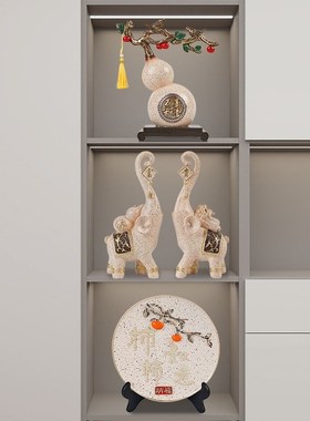 高颜值客厅摆件装饰品旺宅2024款电视柜艺术品手工上档次招财爆款