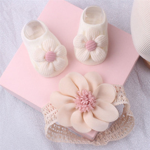 Xmas Socks Gift Girls Headband Cute Flowers 速发1 Baby Set