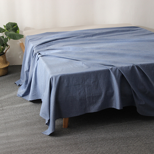 北欧风纯棉水洗棉床单单件纯色学生单人床双人1.5m1.8米2.0m定做