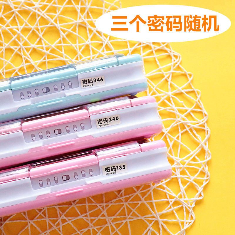 现货多功能密码文具盒女网红三层密码锁流沙笔袋S小学生男女可爱