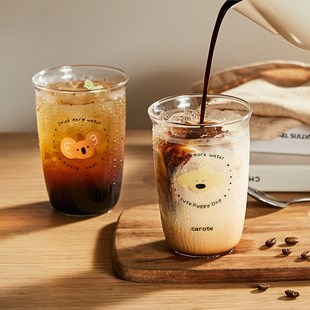 卡罗特高硼硅玻璃杯泡茶果汁牛奶咖啡杯高颜值家用耐高温水杯子女