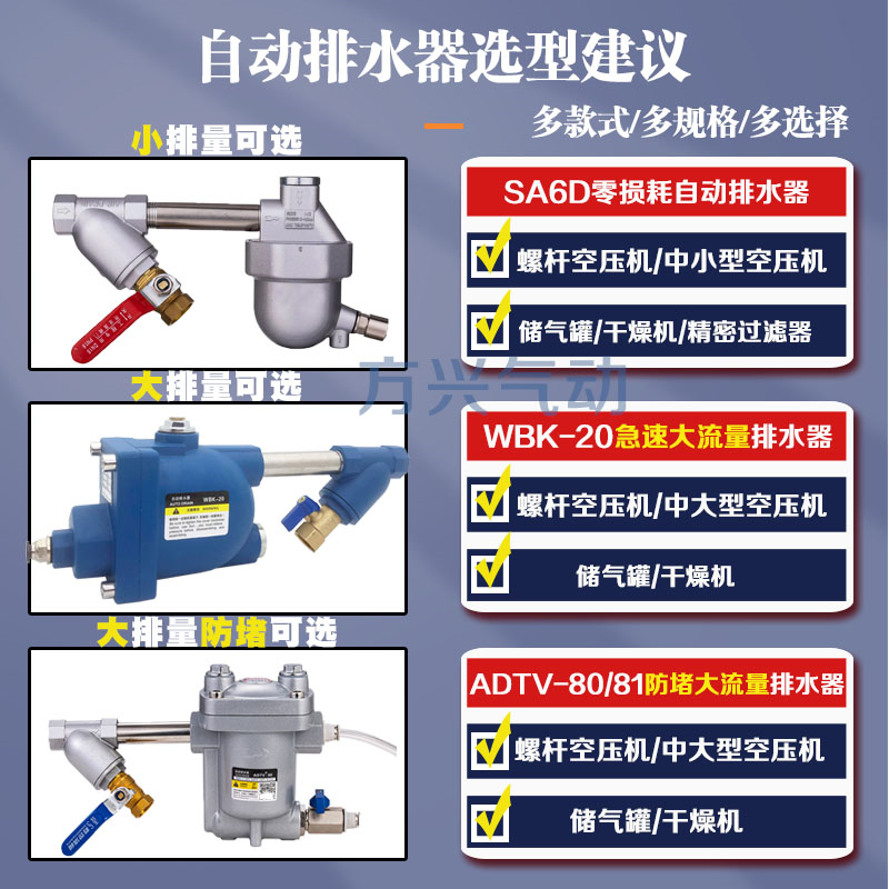 空压机储气罐自动排水器ADTV-80/81防堵塞DN15气动疏水.自动放水