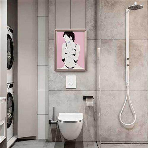推荐美女仕女艺术油画酒店装饰画玄关样板房画浴室洗手间厕所防水