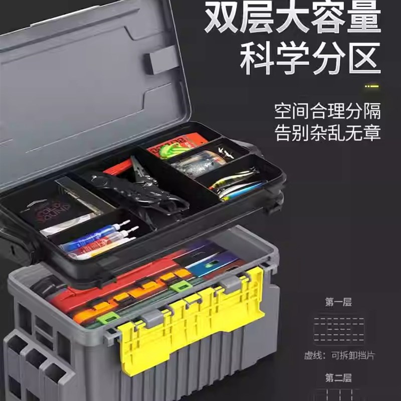 现货日本户外大容量路亚钓箱多功能插竿可坐加厚海钓矶钓超轻收纳