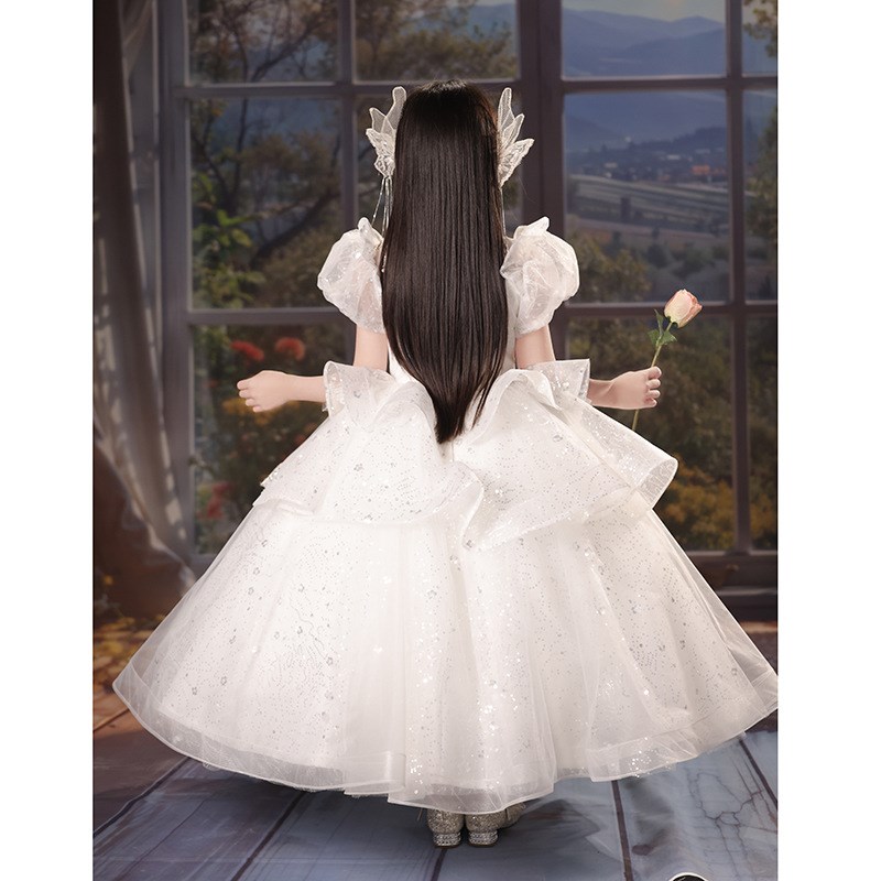 24儿童礼服女童主持人花童婚纱小众轻奢女孩钢琴演奏生日公主裙端