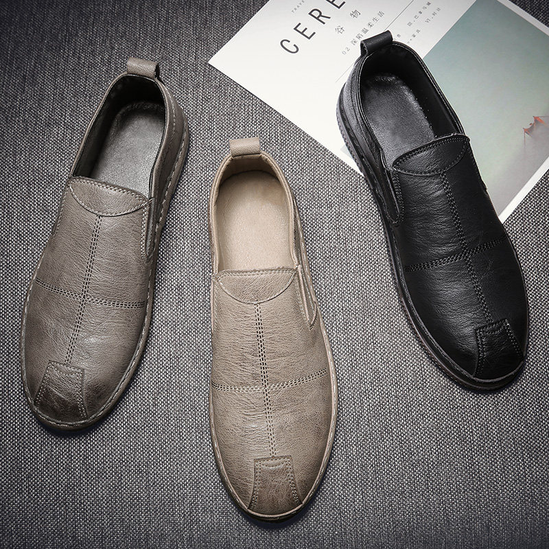 一脚蹬男鞋春季韩版潮流百搭驾车男士休闲皮O鞋软底懒人豆豆鞋透,流行男鞋,单鞋,淘宝优惠券,粉丝福利购,淘宝优惠卷