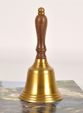 进口黄铜手工铃铛酒吧餐厅吧台传菜铃餐桌铃精品田园手摇叫餐铃