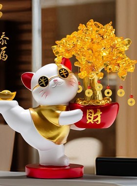 发财树招财猫摆件开业礼物店铺收银台家居客厅装饰品乔迁新居礼品