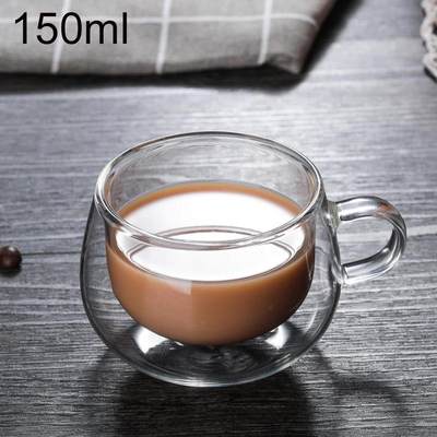 150ml Double Wall Thermal Glass Cup HeatK Resistant Tea Coff