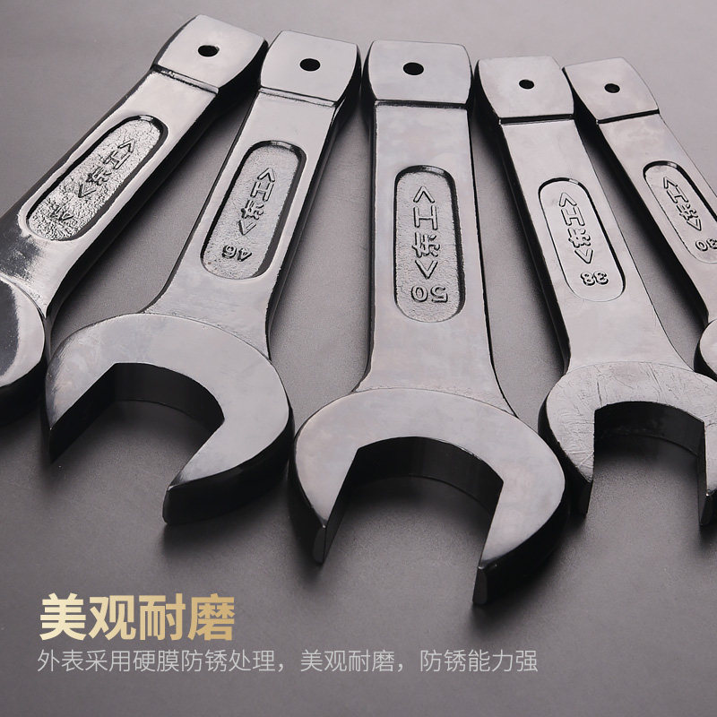 东工重型敲击型开口扳手直柄单头呆子加厚五金工具外六角锤击打击