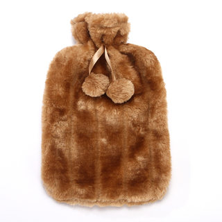 推荐2L Hot Water Bottle Cover Case Fluffy Cover Skin Natural