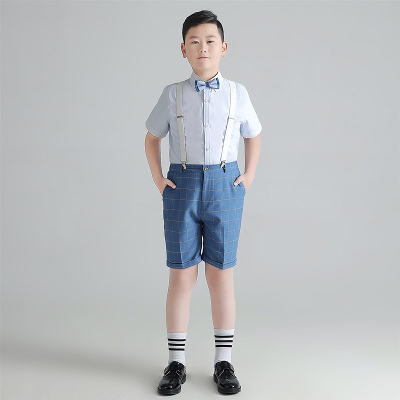 男童礼服套装青少年加肥加大婚礼西装胖春夏六一主持人唱歌演出服