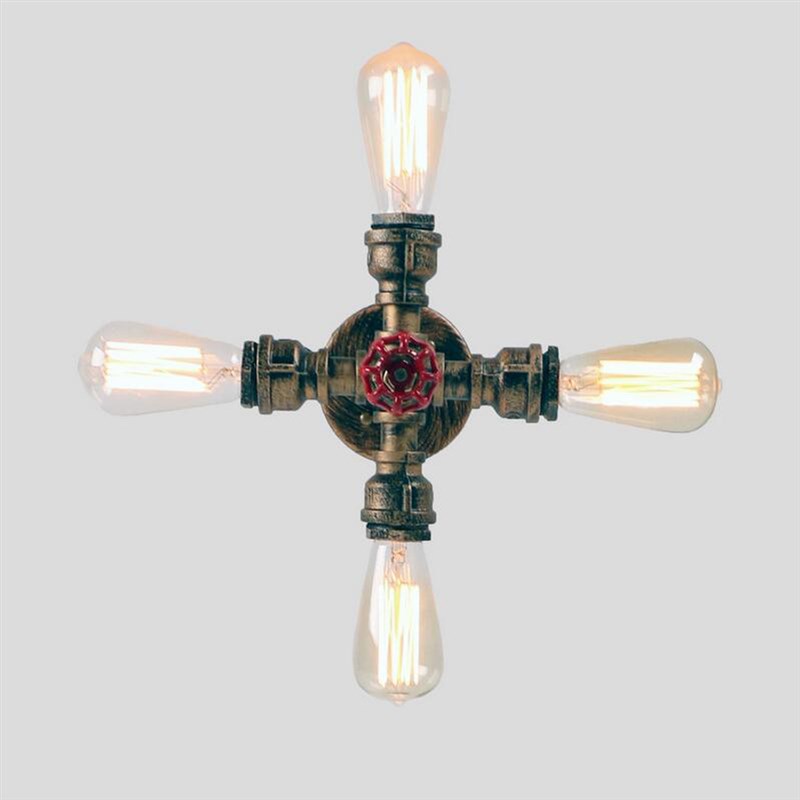 Retro ind strinal ceilingulpmp water tube lama 4 lamp