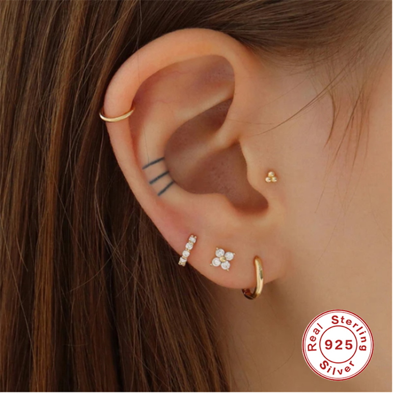 速发推荐ROXI 1Pairs Simple Threaded Labret Stud Earrings for