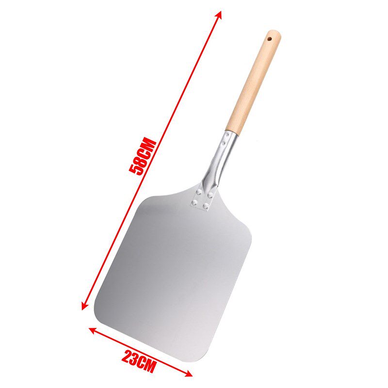 58cm Length Wood Aluminum Pizza Peel Small Square Pizza Lift