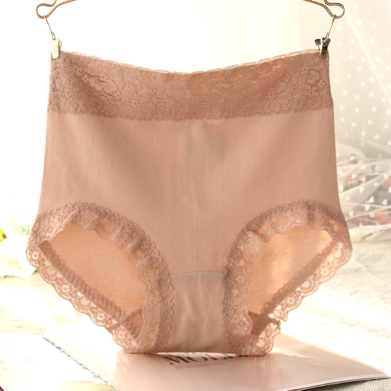 维思芙高腰内裤女纯棉裆包臀收腹提臀无痕蕾丝性感棉质面料三角裤