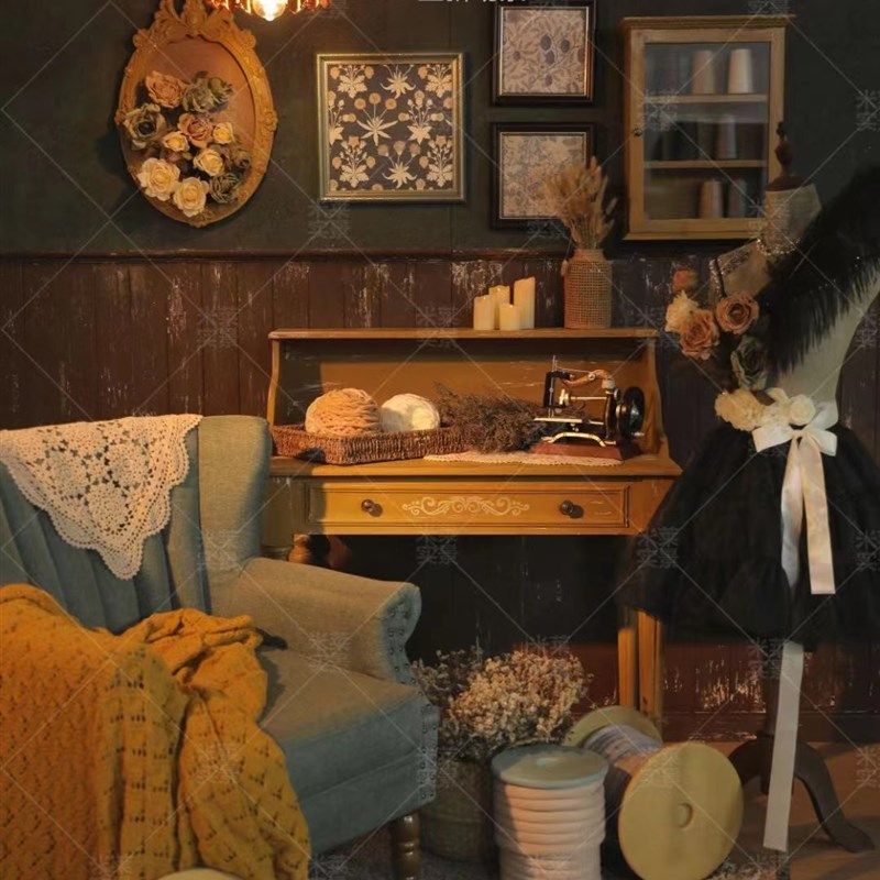 2022新款儿童实景道具制作摄影棚婚纱拍照实景装修影楼摄影实景