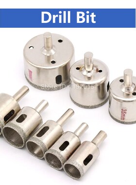 6/8mm Shank 4mm-80mm Diamond Coated Drill Bit Set Tile Marbl