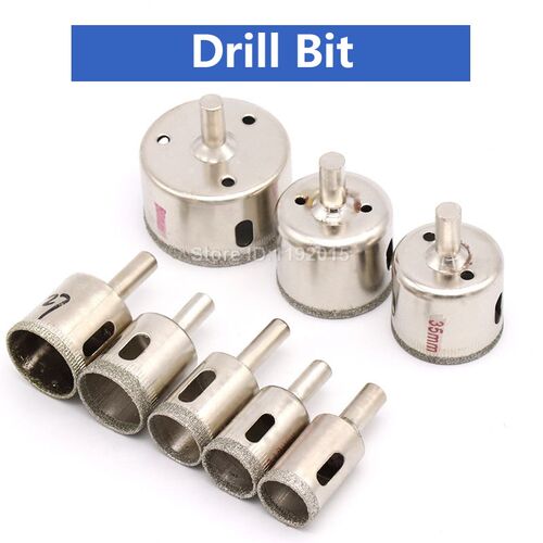 6/8mm Shank 4mm-80mm Diamond Coated Drill Bit Set Tile Marbl