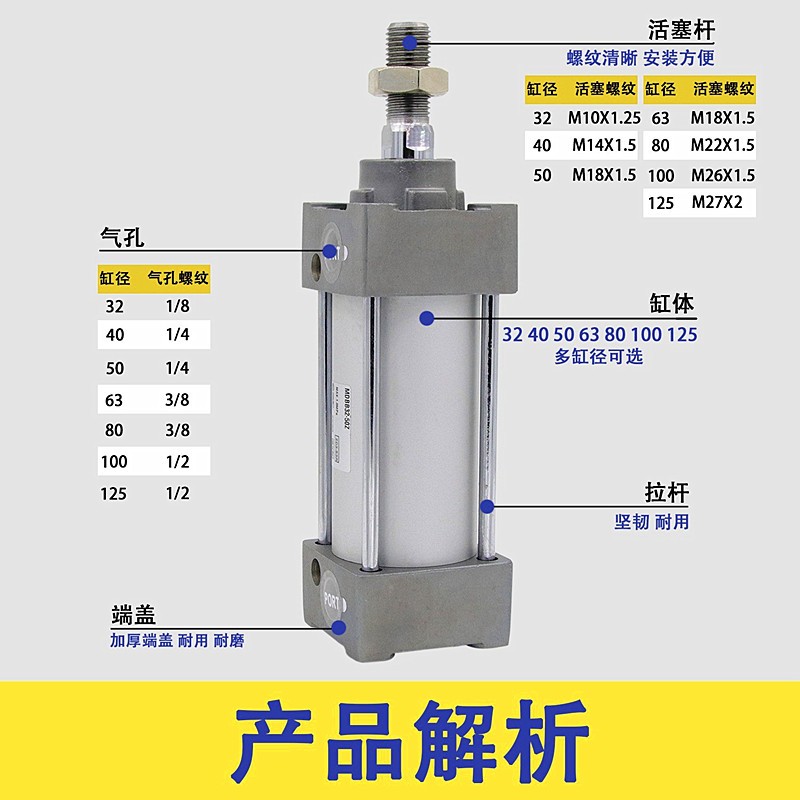 SMC原装MBB/MDBB63-25Z 50 75 100 125 150 175 200 225Z标准气缸