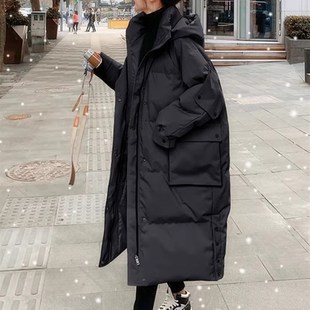 过膝棉衣棉服女2024新款 中长款 加厚宽松百搭外套棉袄 女装 胖mm大码