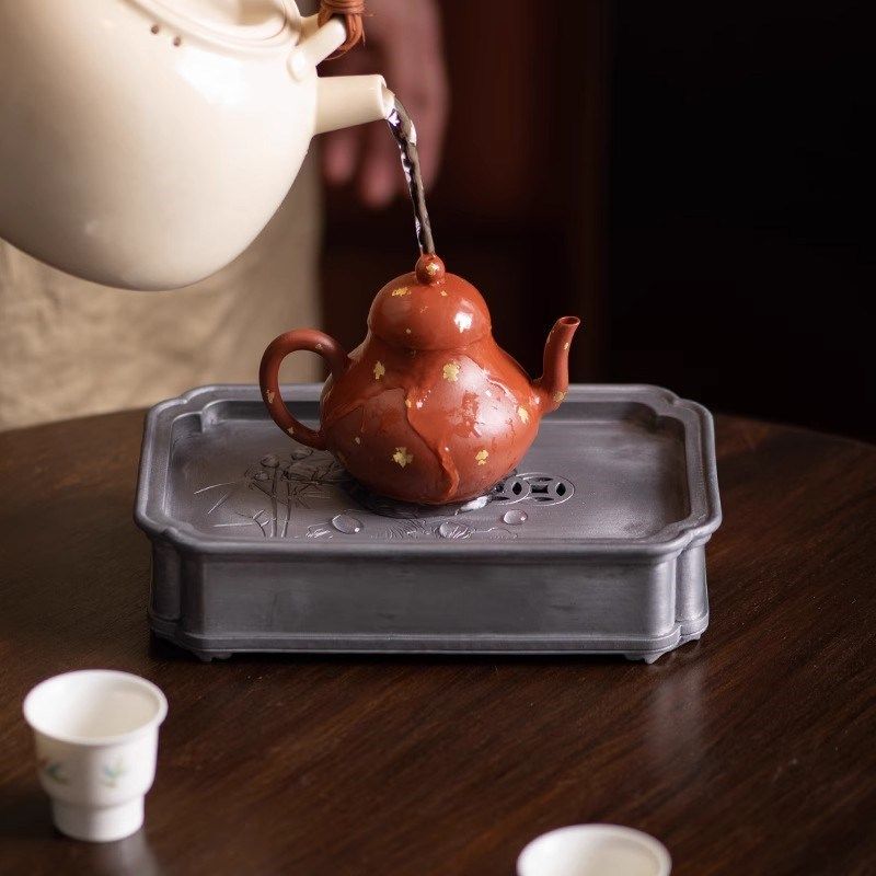 古锡壶承小型储水茶盘干泡功夫茶具盖碗茶壶底托盘长方形茶承,餐饮具,茶盘,淘宝优惠券,粉丝福利购,淘宝优惠卷