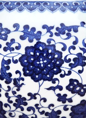 德镇陶瓷器仿古青花瓷客厅摆件家居酒柜博古架装饰品瓷瓶摆设