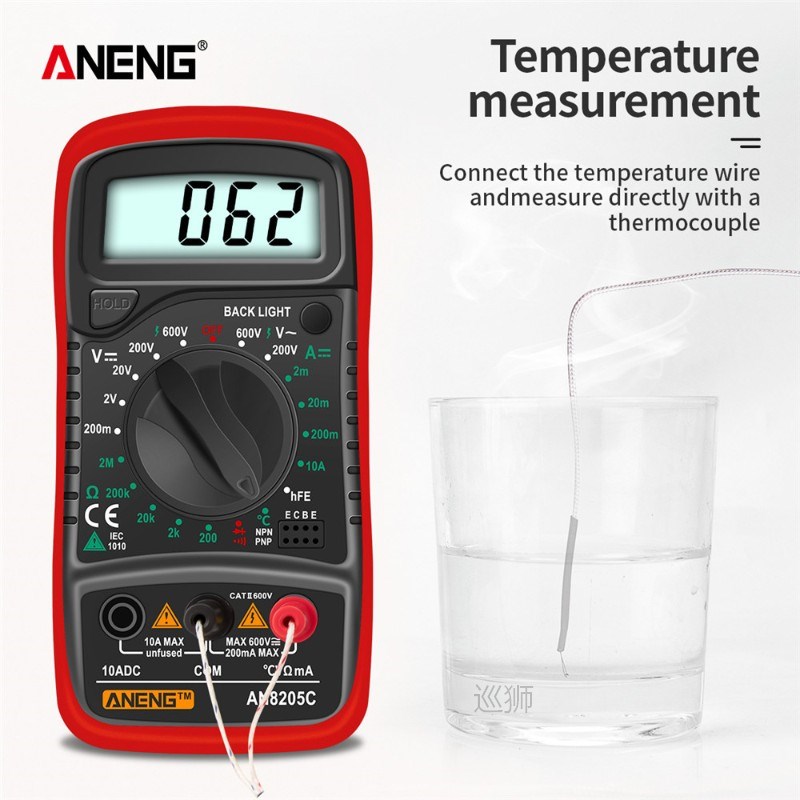 AN8205C Digital Multimeter Auto Range Backlight AC/DC Ammete - 实物图