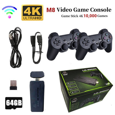 推荐Video Game Sticks 4K M8 Console 64G Double Wireless Cont