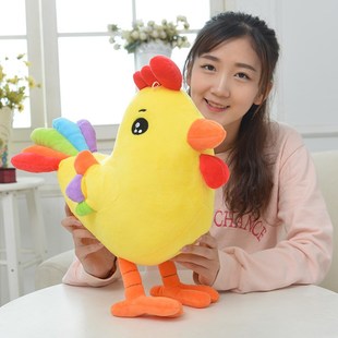 创意鸡年吉祥物五彩小鸡毛绒玩具新年G礼物公仔抱枕布娃娃送女生