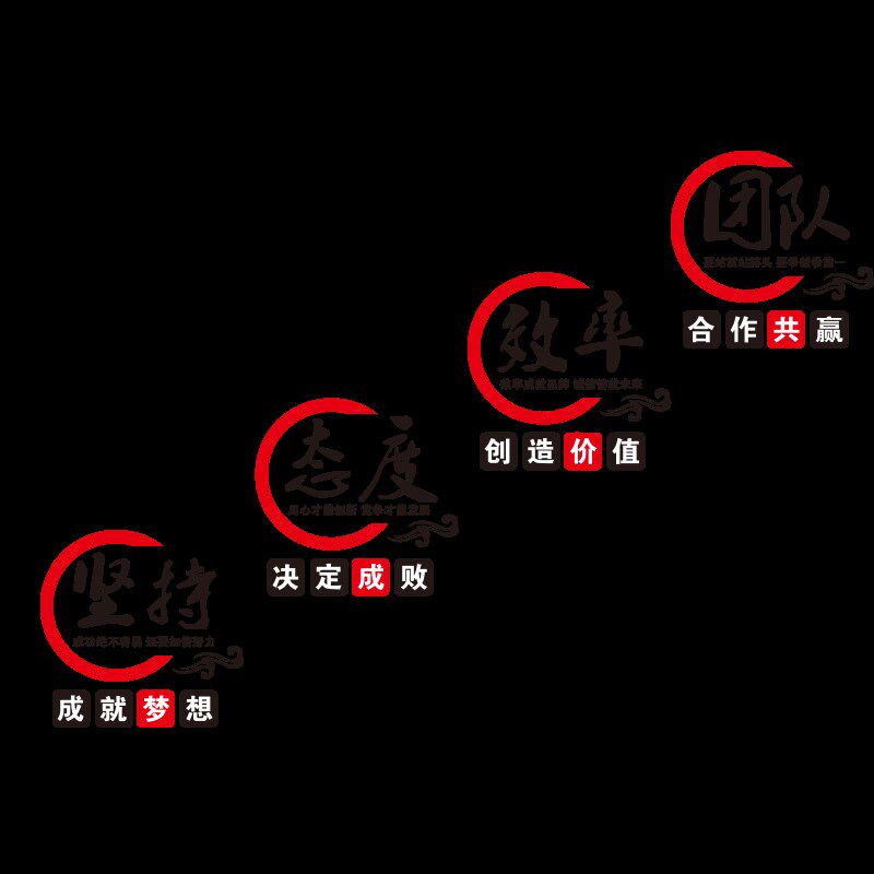 办公室激励志标语墙贴公司企业文化背景布置会议室楼梯墙装饰贴纸,家居饰品,文化墙贴,淘宝优惠券,粉丝福利购,淘宝优惠卷