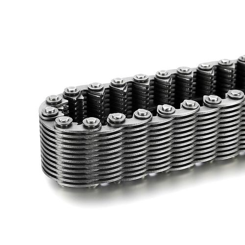 304不锈钢工业传动链条双节距大小滚子链输送链条带双耳弯板链条