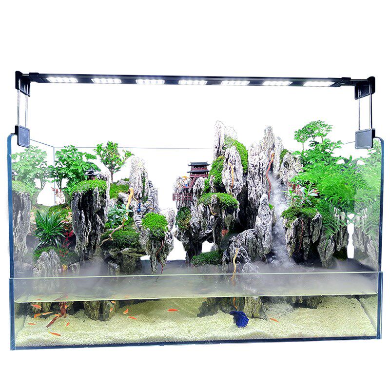 新款水陆缸造景套餐材料超白玻璃生态鱼缸生态雨林缸植物造景微景