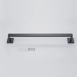 黑色毛巾单杆浴巾置物架304不锈钢毛巾杆浴室五金挂件