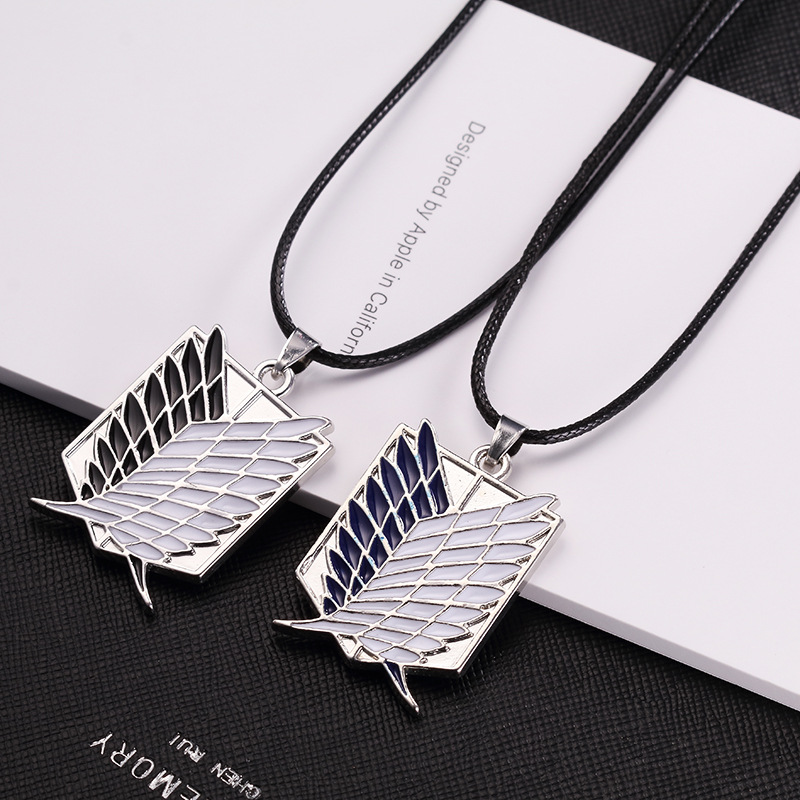 推荐Anime Attack on Titan Alloy Necklace Figure Toys Wings o