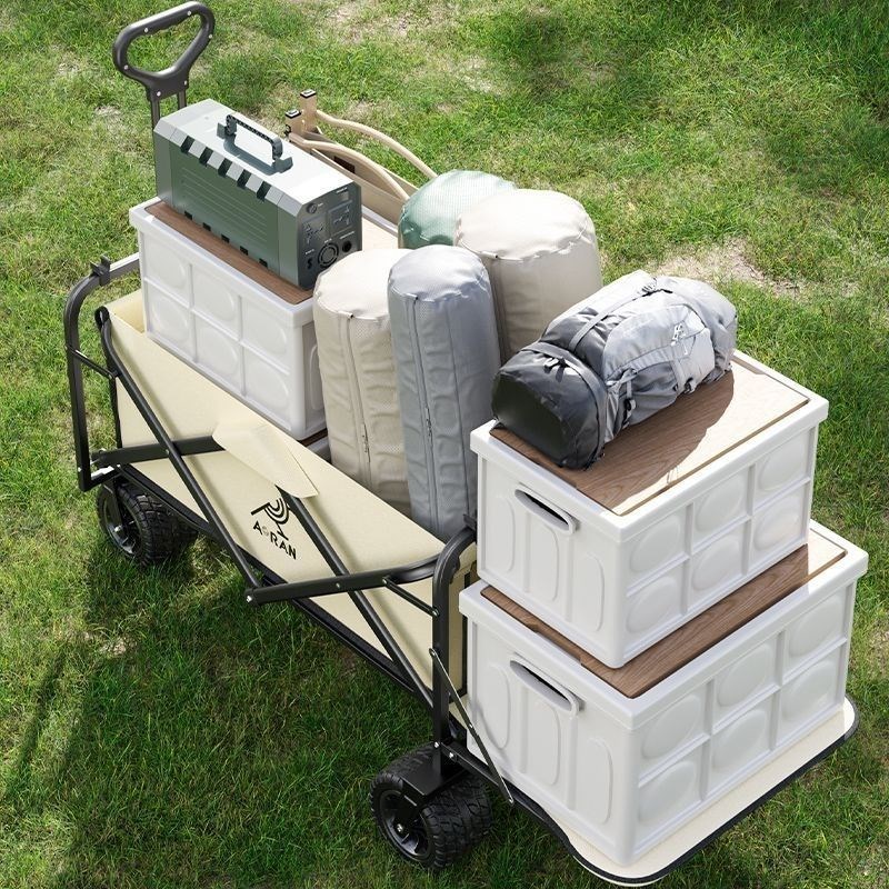 nlZ露a营推车户外露营装备折叠推车后开款小拖车小拉车野餐营地可