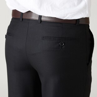 吉牌 纯羊毛直筒精纺毛料裤 商务正装 职业免烫纯色西裤 子 男士