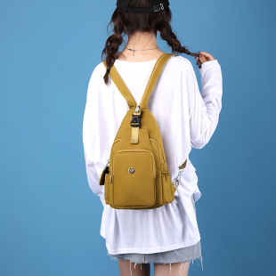 斜挎双肩包女小号两用牛津布轻便旅游背包女2023新款胸包潮女士包