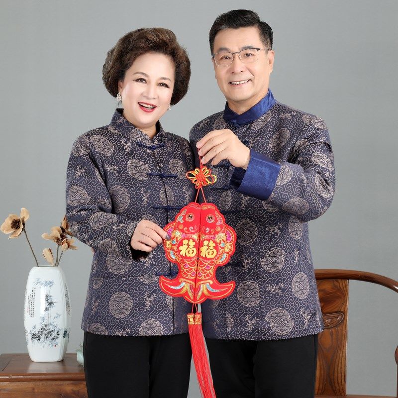 秋冬款老人男士唐装外套情侣款爷爷奶奶红色中式生日过寿棉衣礼服,男装,唐装,淘宝优惠券,粉丝福利购,淘宝优惠卷